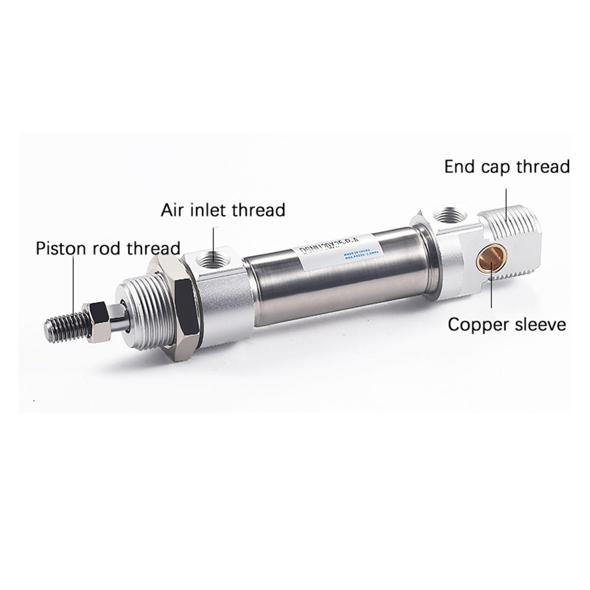 1pcs DSNU Stainless Steel Double Acting Mini Pneumatic DSNU12-16-20-25-32-40X25*50X75X80X100-P-A Air Cylinder(Stroke 175mm,DSNU40 (Bore 40mm))