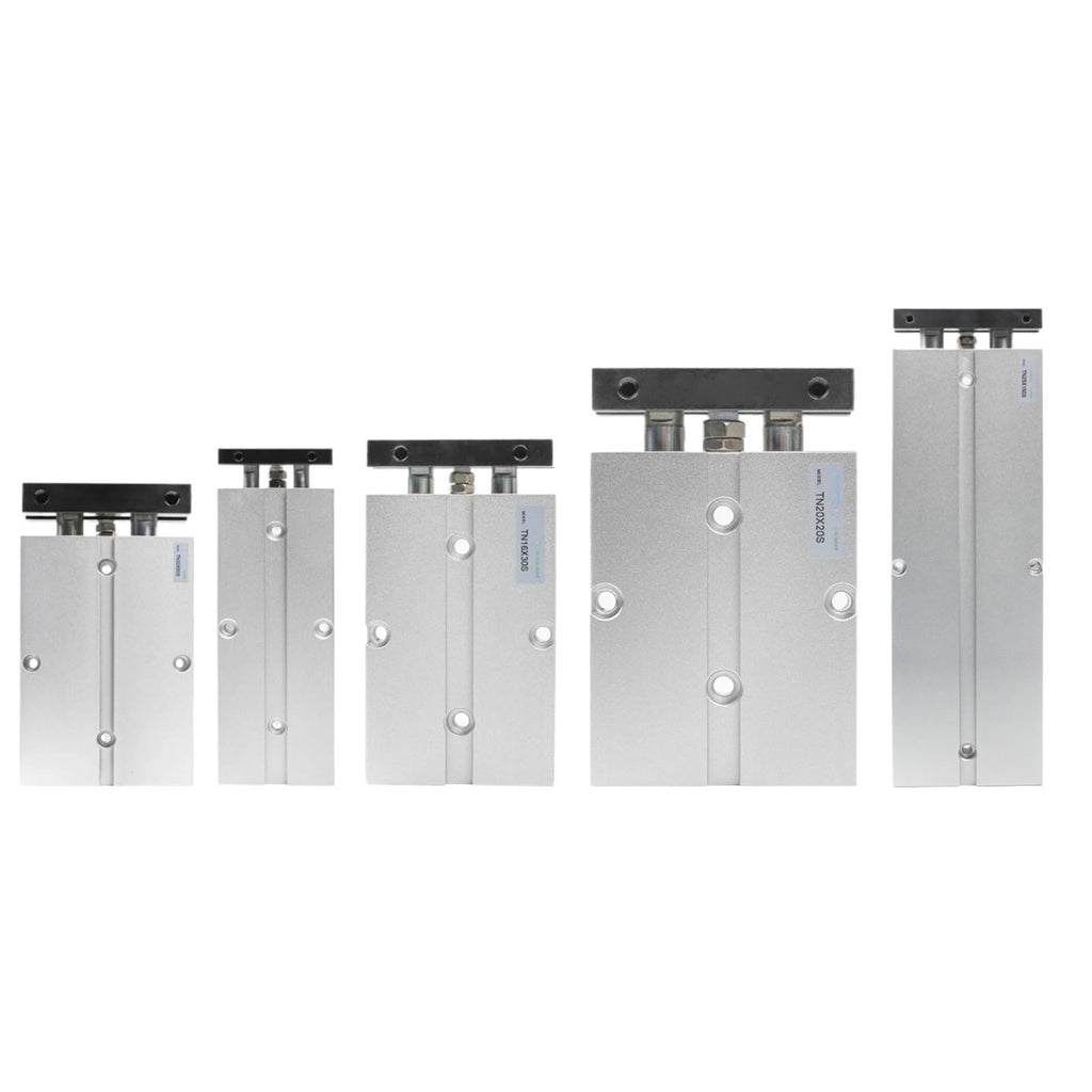 Double Rod TN Type Double Pneumatic Cylinde Bore 10/16/20/25/32mm Aluminum Alloy Stroke 30 35 40 45 50 60 70 75mm Air Cylinder(Stroke 80mm,Bore 20)