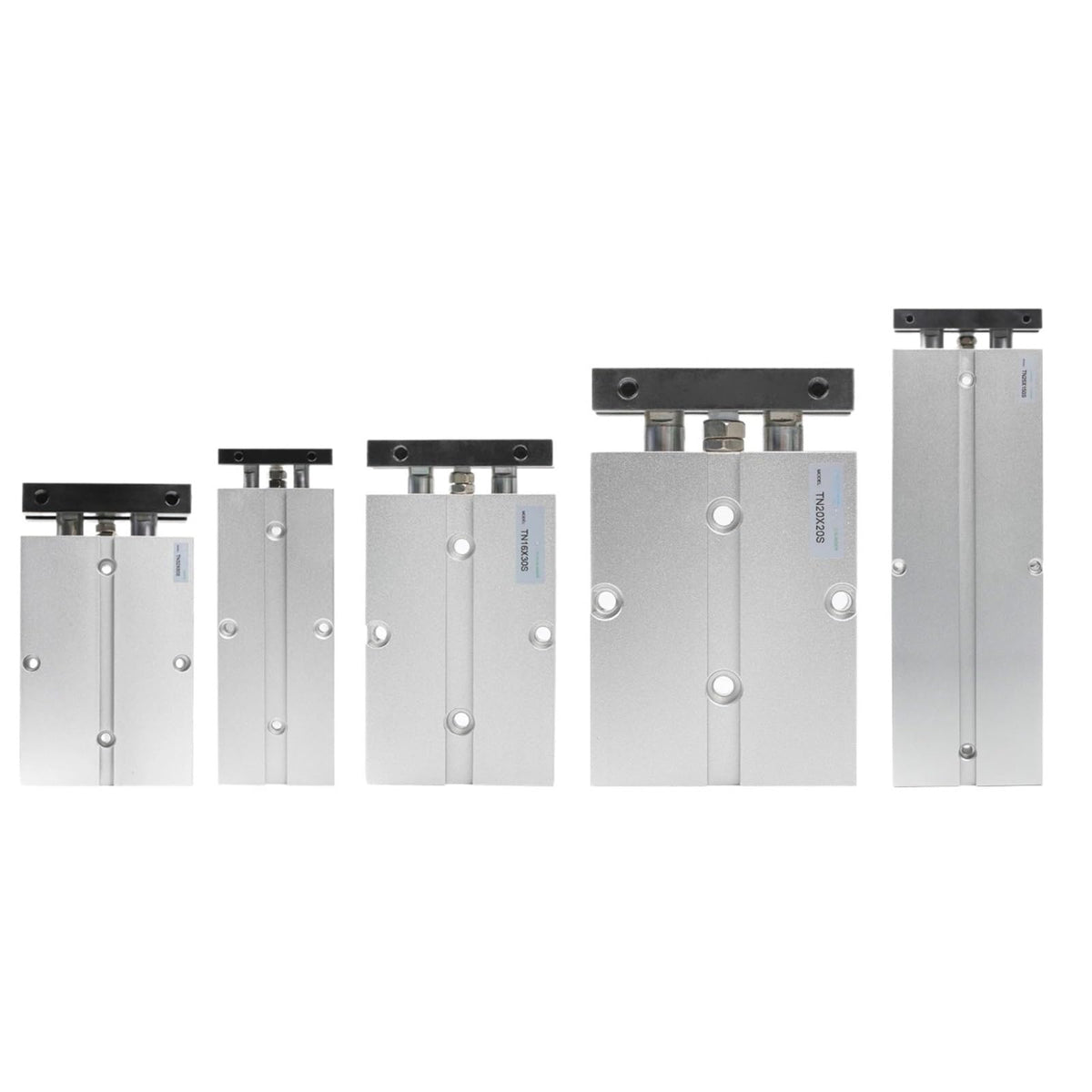 Double Rod TN Type Double Pneumatic Cylinde Bore 10/16/20/25/32mm Aluminum Alloy Stroke 30 35 40 45 50 60 70 75mm Air Cylinder(Stroke 80mm,Bore 20)