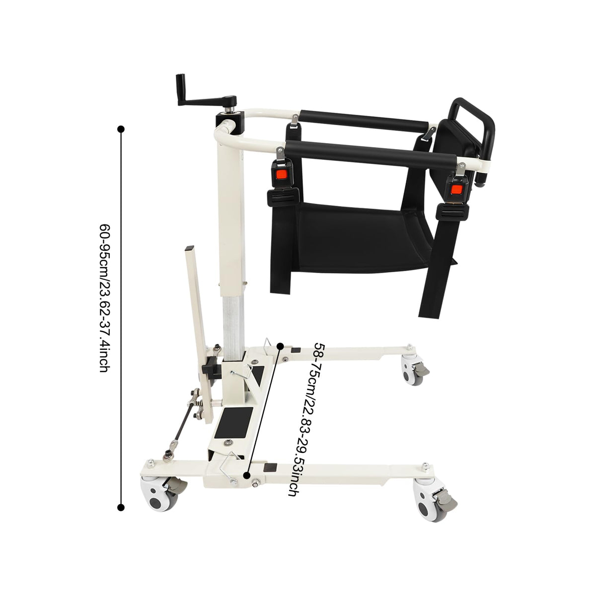 Multi-Functional Patient Lift Chair, Adjustable Height & Width Sit to Stand Assist Lifter with Commode Toilet Seat, Portable for Home Car Travel, Elderly Disabled Care