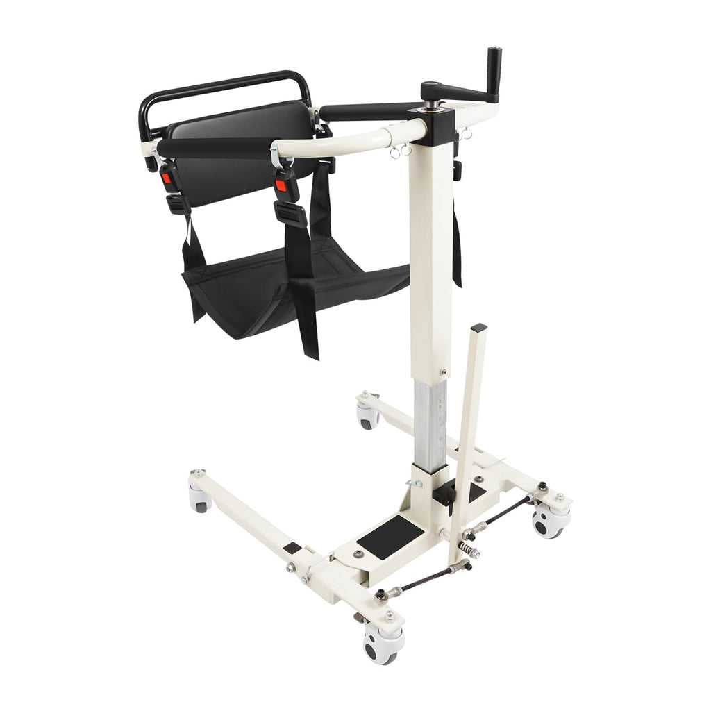 Multi-Functional Patient Lift Chair, Adjustable Height & Width Sit to Stand Assist Lifter with Commode Toilet Seat, Portable for Home Car Travel, Elderly Disabled Care