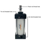 Standard SC Series Pneumatic Gas Cylinder 32/40/50/63mm Bore Big Thrust 25/50/75/100/200/300/400-1000mm Stroke Double Action(450mm Stroke,40mm Bore)