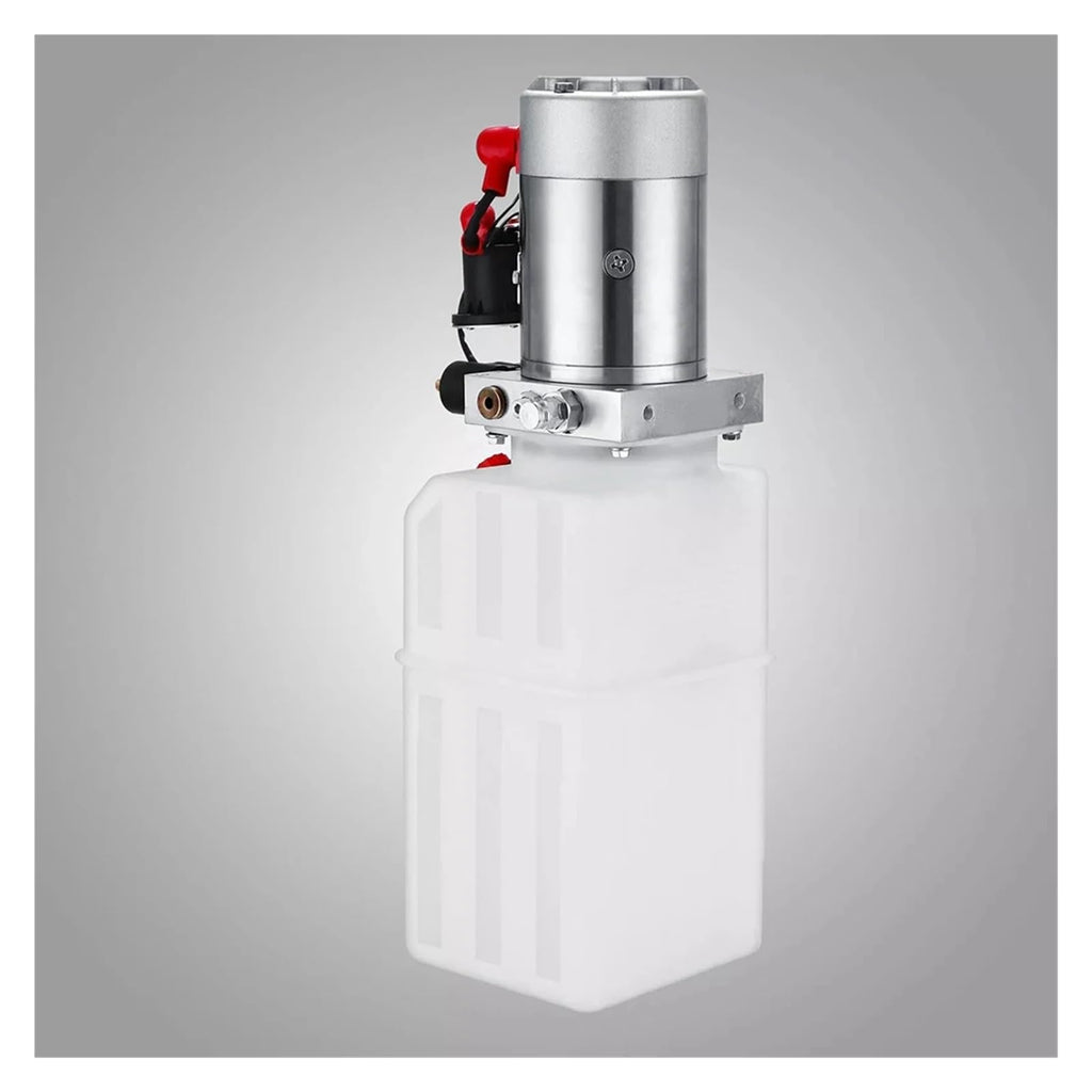 12V 8 Quart Car Lift Hydraulic Plastic Pump Power Supply Unit Single Acting for Dump Traile for Beginners