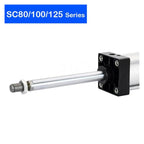 SC40/50/63/80/100/125/mm Bore Double Acting Standard Air Pneumatic Cylinder 1100/1200/1300/1400/1500/1600/2000mm Long Stroke(Stroke 1200mm,BORE 80mm)