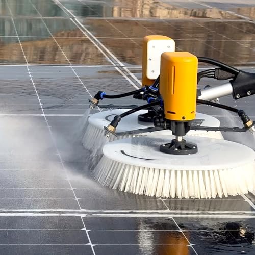 Electric Solar Panel Cleaner - Dual Rotating Brush, Multifunctional Cleaning Tool for Home, Kitchen, Floor & Car Maintenance, Efficient Solar Panel Care