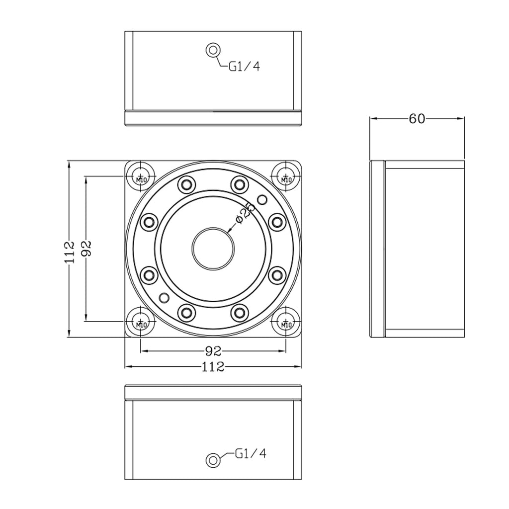 XINDIAN Three Axis Four Axis High Precision Pneumatic Zero Point Quick Replacement Fixture CNC Batch Part Processing Chuck Bridge Plate, Customizable. (K20.3-C1)