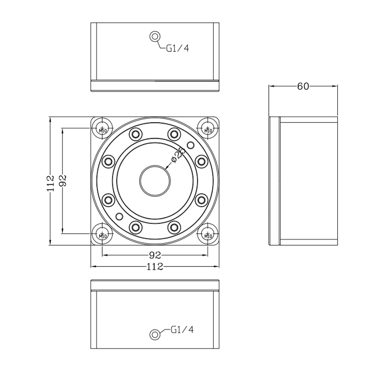 XINDIAN Three Axis Four Axis High Precision Pneumatic Zero Point Quick Replacement Fixture CNC Batch Part Processing Chuck Bridge Plate, Customizable. (K20.3-C1)