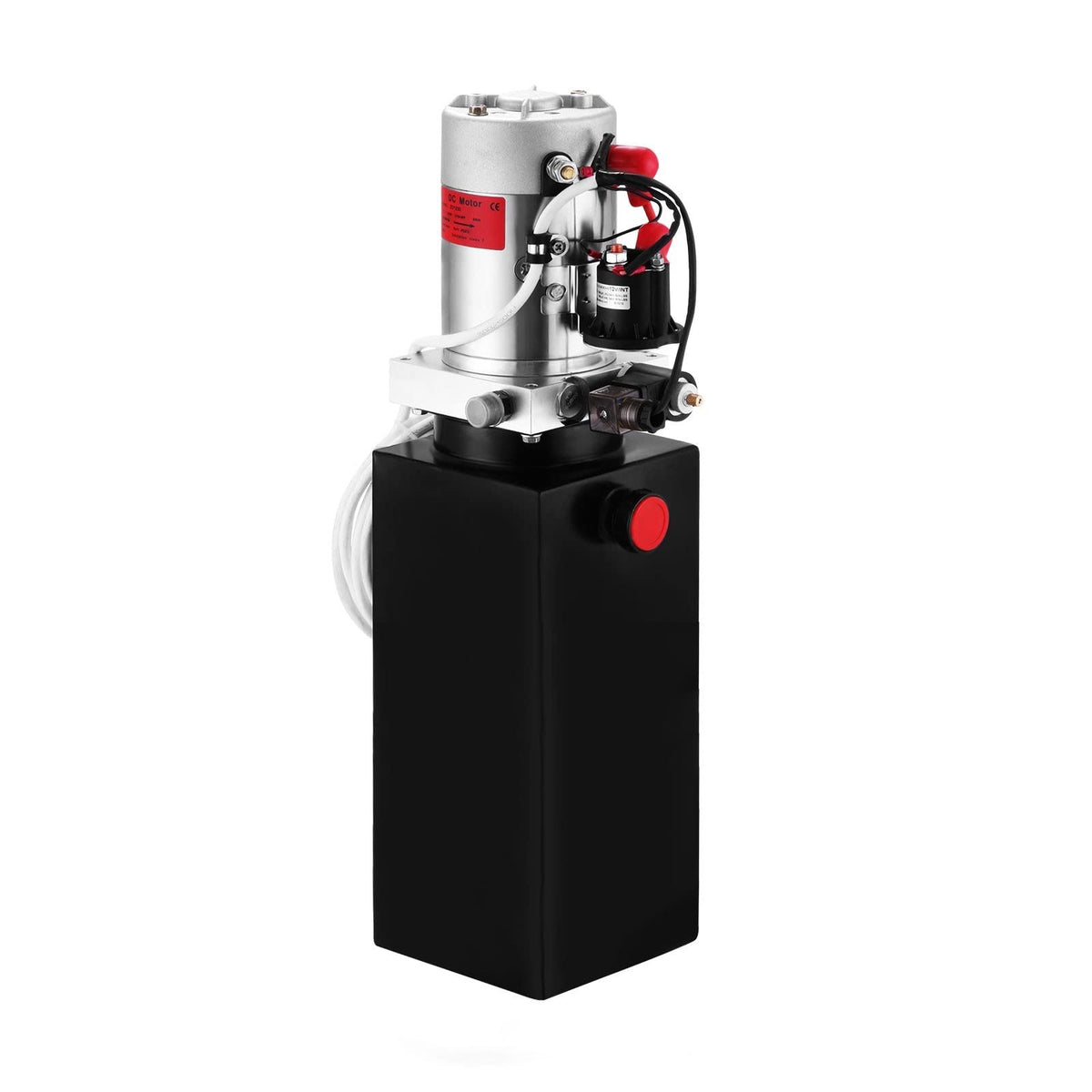 DOLUNTO 12V 4/6/8/10 Quart Iron Single Acting Hydraulic Pump Dump Trailer Lifting(8 Quarts)