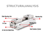 Low Profile Air Parallel Gripper Force Pneumatic Cylinder MHF2 8D MHF2 10D MHF2 12D MHF2 16D MHF2 20D Pneumatic Gripper(MHF2-20D2)