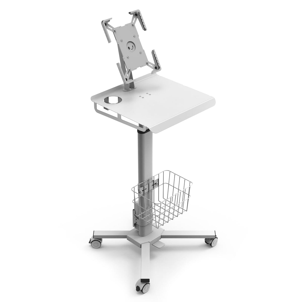 Pneumatic Adjustable Rolling Medical Cart with iPad Enclosure