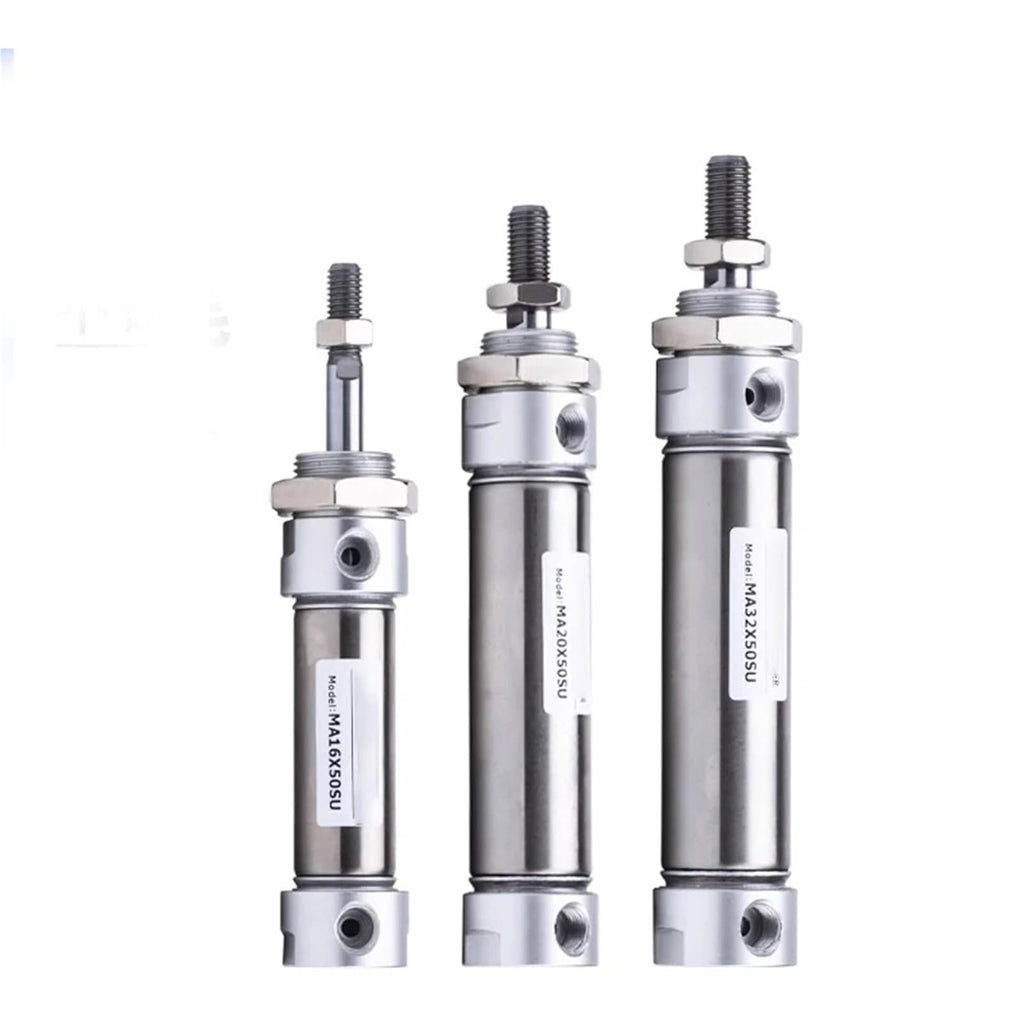 Flat-end MA 16 Type Pneumatic Cylinder Stroke 25 50 100 125 150 200 mm Stainless Steel Double Action Mini Air(Stroke 500mm)