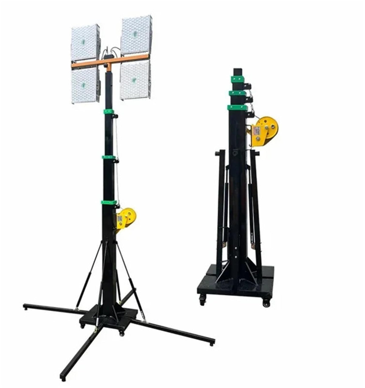 Telescoping Mast with Retractable Supporting Base Push Up Pole Telescopic Masts for Mounting Lamps Cameras