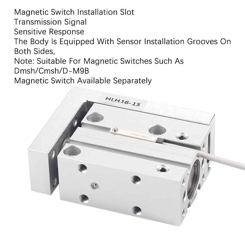 HLH6/10/16/20 Air Side Table Rail Type Pneumatic Cylinder Piston 10S/15S/20S/30S/40S/50S(Stroke 30mm,Bore 20mm)