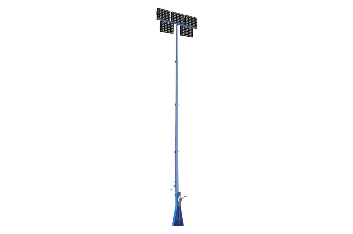 2400 Watt High Intensity LED Light Tower - Five Stage Mast - Extends up to 50 Feet - 324,000 Lumens - 5-20 Cord Cap - 25 Degree Beam