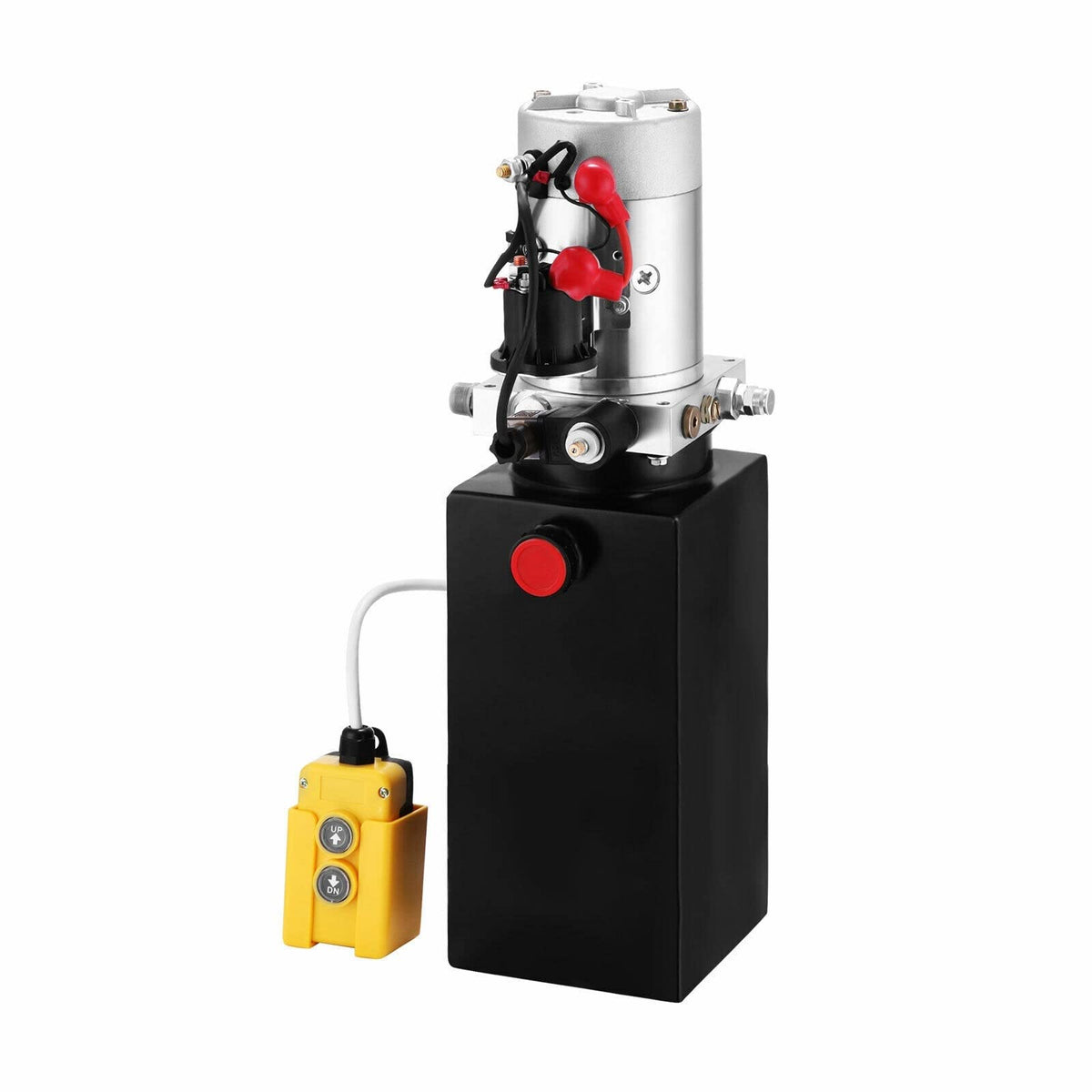 DOLUNTO 12V 4/6/8/10 Quart Iron Single Acting Hydraulic Pump Dump Trailer Lifting(8 Quarts)