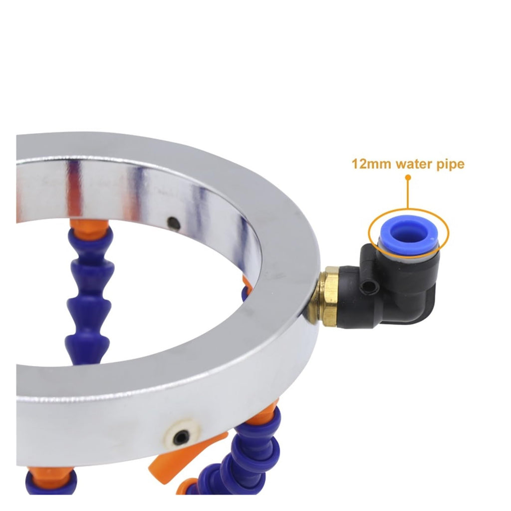 Spindle Cooling Ring CNC Spindle Tool Cooling Water Ring Stainless Steel Plastic/Metal Nozzle 360 Degrees Durable Spray Machine(155mm Plastic nozzle)