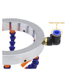 Spindle Cooling Ring CNC Spindle Tool Cooling Water Ring Stainless Steel Plastic/Metal Nozzle 360 Degrees Durable Spray Machine(155mm Plastic nozzle)