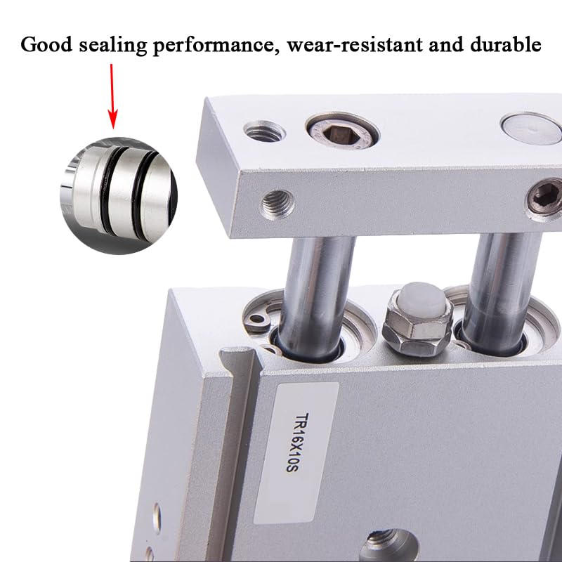 TR16 TR20 TR25 TR32 Series Twin-Rod Cylinder Pneumatic Cylinder Air Cylinder 10-200mm Stroke with Magnet(Stroke 30mm Magnetic,TR16)