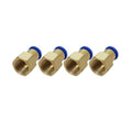 100PCS BSPT PCF6-02, 6mm to 1/4' Pneumatic Connectors Female Straight One-Touch Fittings