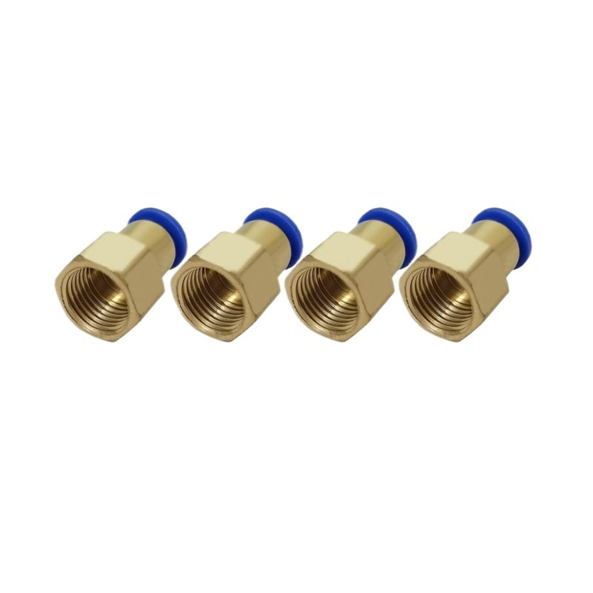 100PCS BSPT PCF6-02, 6mm to 1/4' Pneumatic Connectors Female Straight One-Touch Fittings