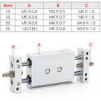 STMB10/16/20/25 Pneumatic Cylinder Double Axis Double Rod Adjustable Stroke Small Pneumatic Slide 10/16/20/25 Bore 25/50/75/100/125/150/175 Stroke(150mm Stroke,Bore 20mm)