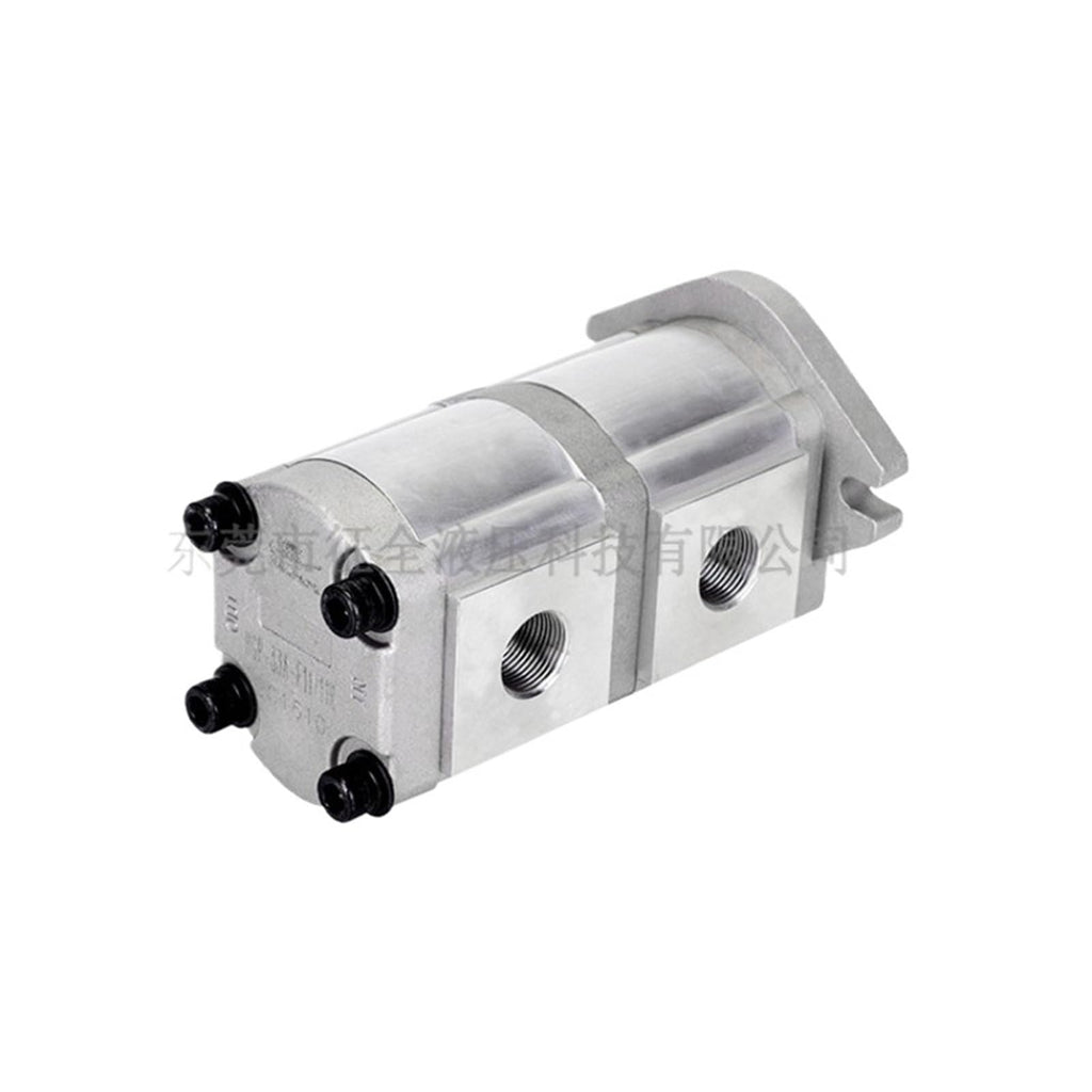 Hydraulic Duplex Gear Pump HGP-33A, 6-30ml/r Straight 15.875mm Keyed Shaft, 1.03 CID Aluminum Hydraulic Oil Gear Pump(HGP-33A-F25-25R)