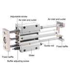 MGGMB20 Three-axis Adjustable Stroke with Double Guide Post Guide Pneumatic Cylinder Stroke 200mm 800mm 1000mm(Stroke 200mm)