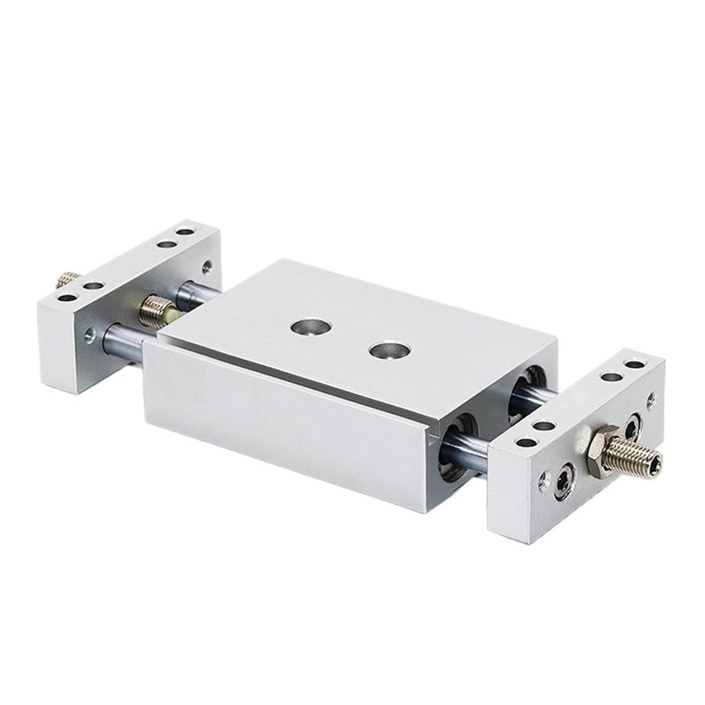 1pcs Small Pneumatic Cylinder Adjustable Stroke Sliding Table Double Shaft Double Rod STMB10/16/20/25-50/100/150(Bore 10mm,Stroke 200mm)