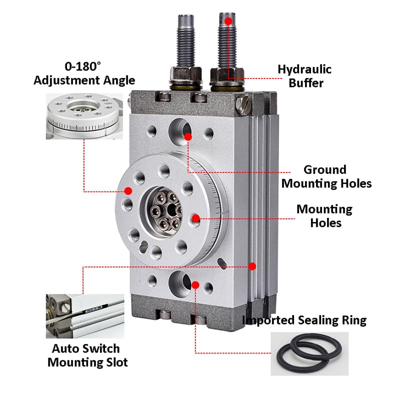MSQB10A MSQB20A MSQB30A MSQB50A MSQB10R MSQB20R MSQB30R MSQB Series Original Pneumatic Rotary Table Cylinder Rack Pinion Type(MSQB10R)