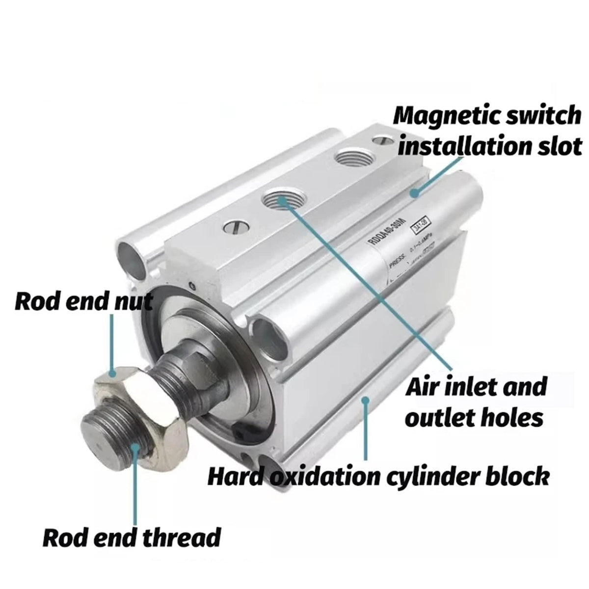 Buffering Thin air Cushion Cylinder RDQB20-15 RDQB25-20 RDQB32-25 RDQB40-30 RDQB50-40 RDQB63-50 RDQB80-75 RDQB100-100(RDQB80)