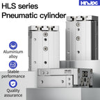 Slide Guide Rail Pneumatic Cylinder, 1 inch (25mm) Bore 6 inch (150mm) Stroke with Magnetic, Mini High Precision Guided Air Cylinder for Automation (HLS25-150)