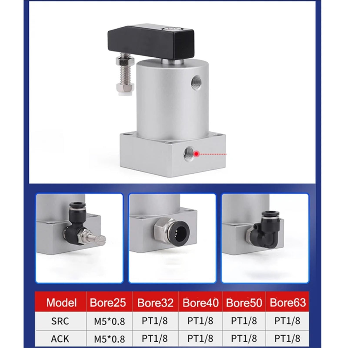 ACK SRC Pneumatic Rotary Clamping Air Cylinder ACK25 ACK32 ACK40 ACK50 ACK63 SRC25 SRC32SRC40 SRC50 SRC63(SRC50,-90L)