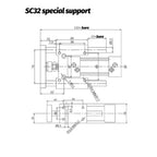 Cylinder Three-axis Three-Guide Cylinder Guide Bracket Pneumatic Guide Post SC32 40 50 63-50 75 100 200 300 400 500(SC32)