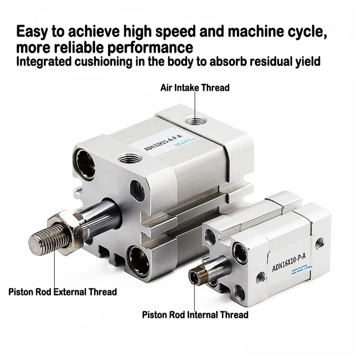 1pcs Pneumatic High Thrust Thin ADN Cylinder ADN80/100X5/10/15/20/25/30/35/40/45/50-A-P-A(Stroke 45mm-A-P-A,Bore 80mm (ADN80mm))