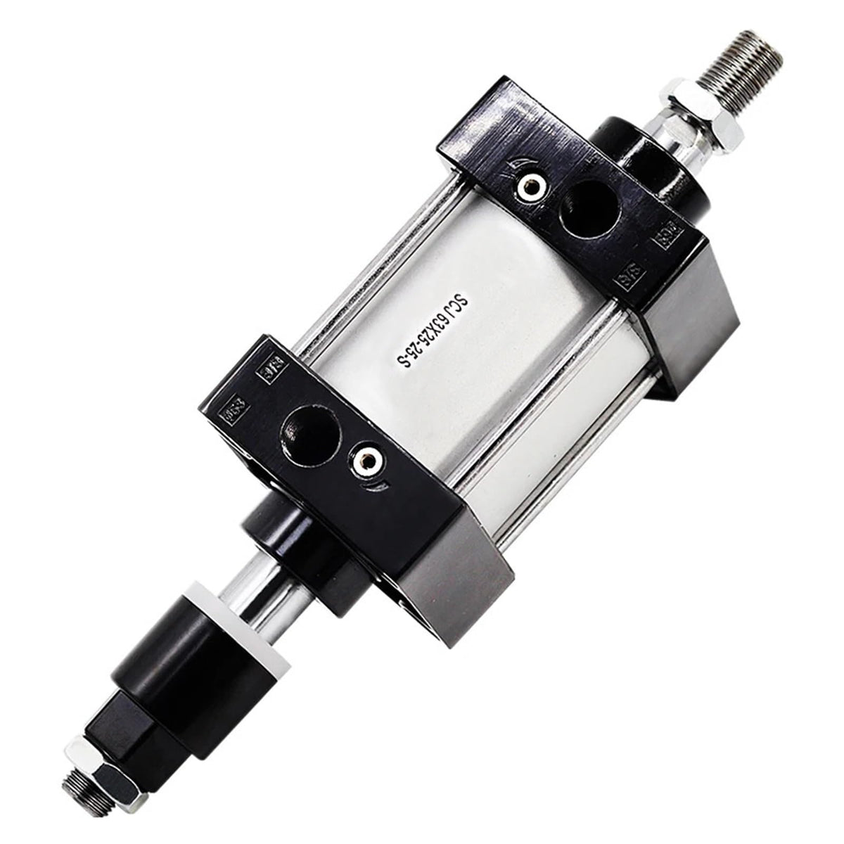 SCJ32 40 50 63 80 100 125mm Bore Adjustable Stroke Aluminum Alloy Double Acting Piston Tools Pneumatic Cylinder(Bore 40mm)