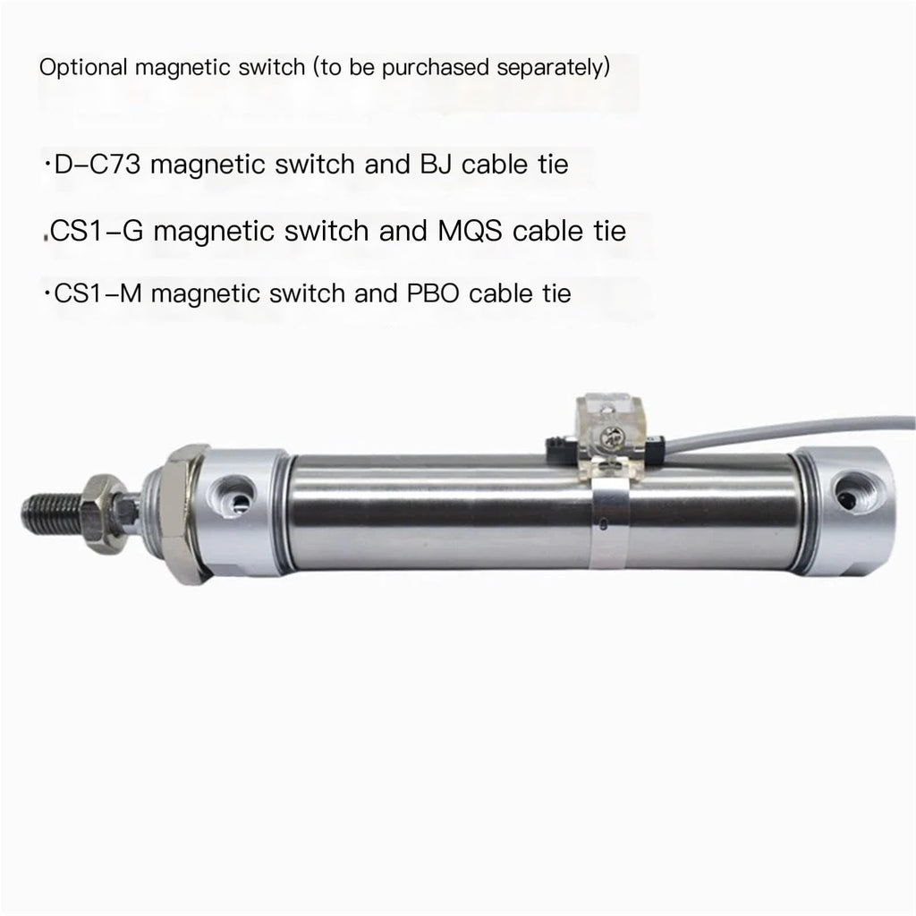 Flat-end MA 16 Type Pneumatic Cylinder Stroke 25 50 100 125 150 200 mm Stainless Steel Double Action Mini Air(Stroke 500mm)