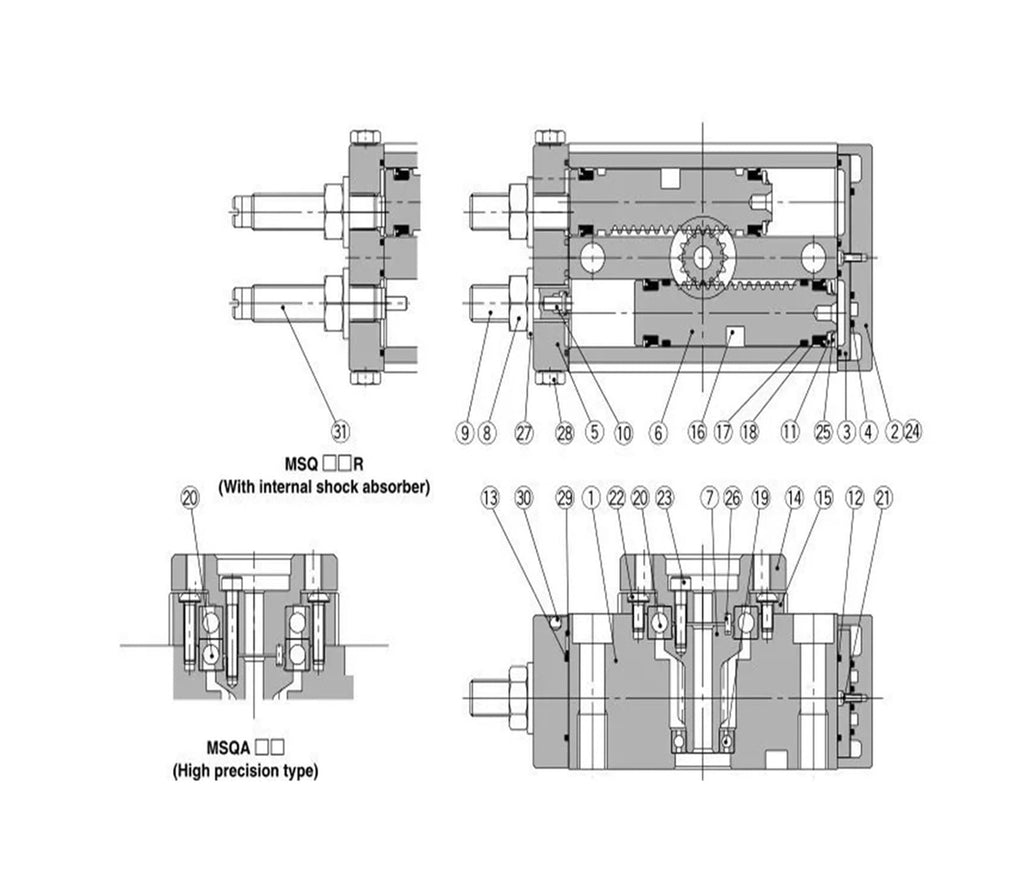 MSQB10A MSQB20A MSQB30A MSQB50A Rotary Pneumatic Cylinder MSQB50R MSQB10R MSQB20R MSQB30R MSQB-30A MSQB-40A MSQB-50A MSQB-10R(MSQB 30R)