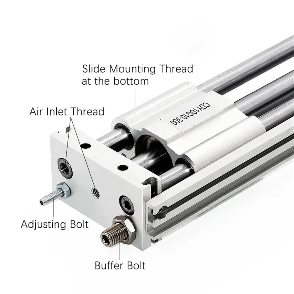 CDY1S Bore 10mm Stroke 50-1500mm Magnetic Coupling Rodless Air Pneumatic Cylinder Piston Be Customized Part(Stroke 1300mm)