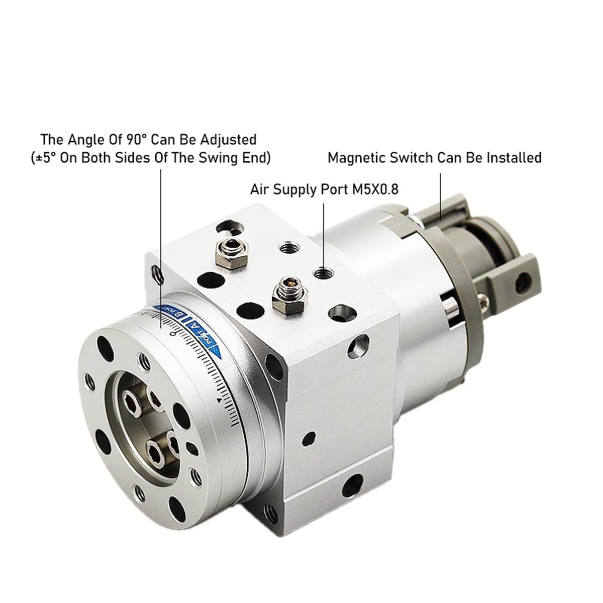 MDSUB20-90S Pneumatic Swing Table Vane Cylinder Manipulator Rotary 90 Degree Adjustable Built-in Magnetic Ring 1Pcs