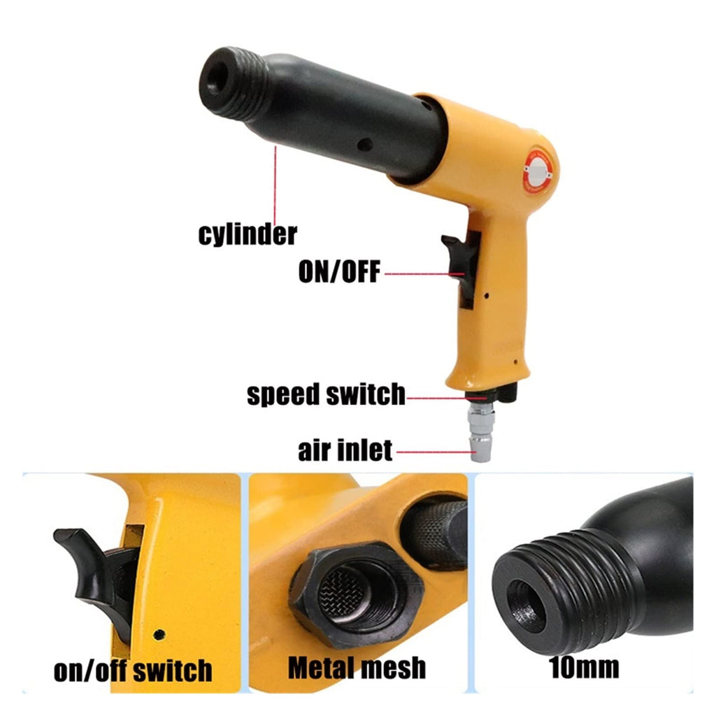 Air Hammer 175mm Professional Handheld Pistol Gas Shovels 250Y Small Rust Remover Pneumatic Tools With 4 Chisels