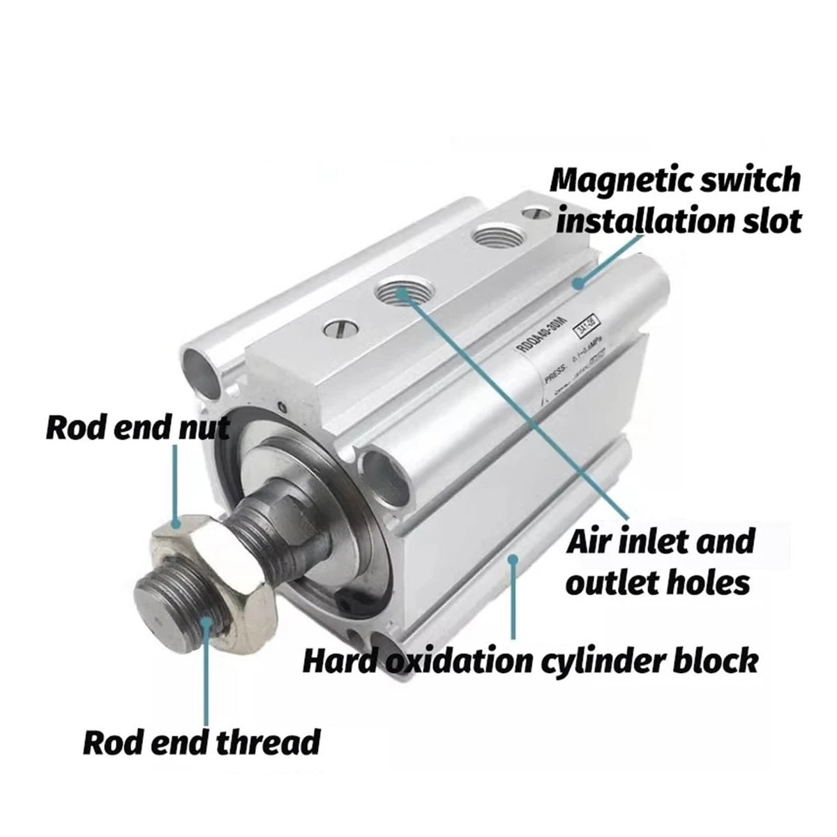 Buffering Thin air Cushion Cylinder RDQB20-15 RDQB25-20 RDQB32-25 RDQB40-30 RDQB50-40 RDQB63-50 RDQB80-75 RDQB100-100(RDQB50)