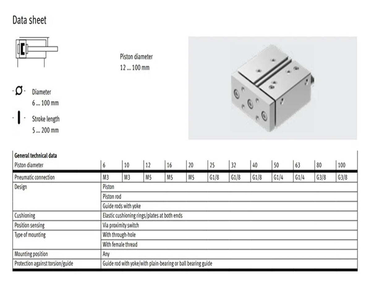 Guided Drive DFM Series Pneumatic Cylinder DFM-12-10-P-A-GF DFM-16-50-P-A-GF DFM-20-20-P-A-GF DFM-12-25-P-A-GF(Ask for More)