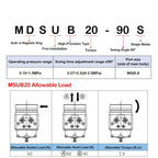 MDSUB20-90S Pneumatic Swing Table Vane Cylinder Manipulator Rotary 90 Degree Adjustable Built-in Magnetic Ring 1Pcs
