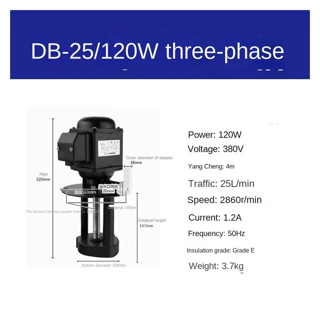 Electric Coolant Pump for Machine Tools Grinder Circulating Oil - Single Phase 230V 1.5kW 2900(D)