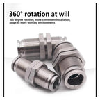 10PCS 304 Stainless Steel Pneumatic Connector PM Partition Metal Quick Coupling Plug 4 6 8 10 12 16mm Trachea Connector joyous(PM-16,50 pcs)