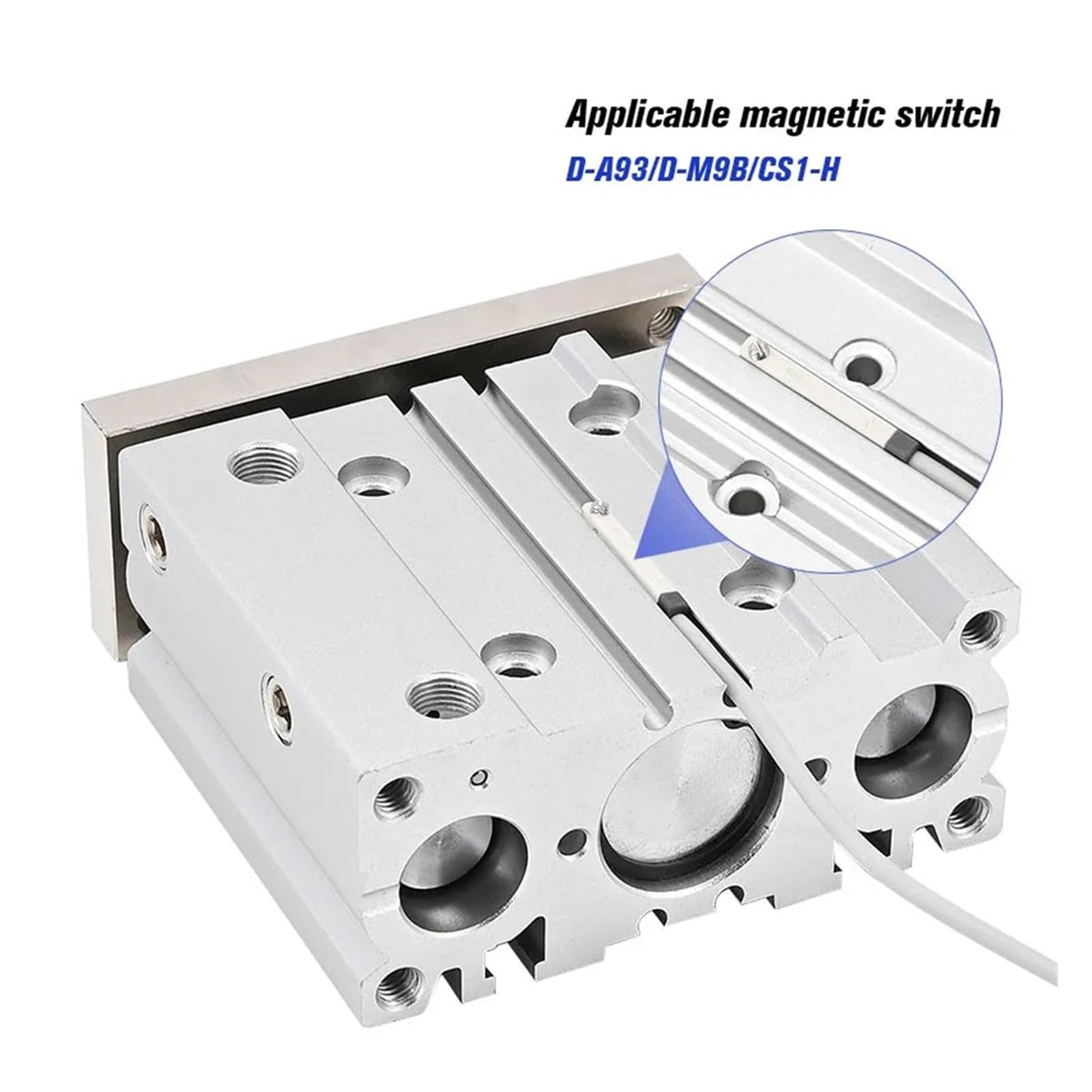 Bore 25mm Stroke 20-200mm MGPL25 Compact Guide Cylinder Thin Three axis air Pneumatic Cylinder with Guide Rod(175mm Stroke,MGPM25)