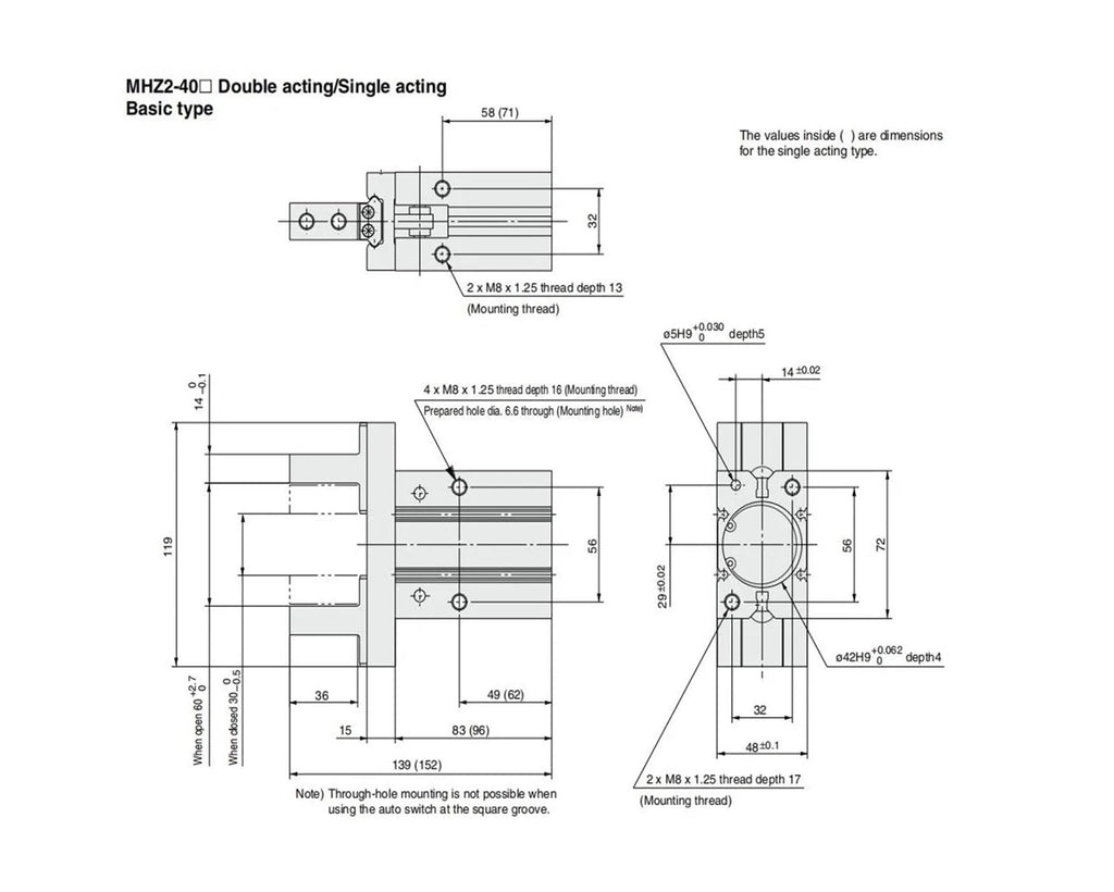 MHZ2 Air Pneumatic Parallel Gripper Multiple Finger Option MHZ2-16D1 MHZ2-16D2 MHZ2-16D3 MHZ2-20D1 MHZ2-25D2 MHZ2-32D3 MHZ2-6D1(MHZ2-40D2)