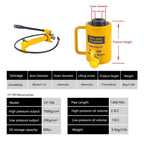 Hydraulic Hand Pump with Hollow Single-Acting Cylinder, 4in Stroke, Push & Pull Action, CP-700 – Heavy Duty, Portable Hydraulic Tool for Lifting and Repair Tasks,20T-2in Stroke+CP-700 Hand Pump