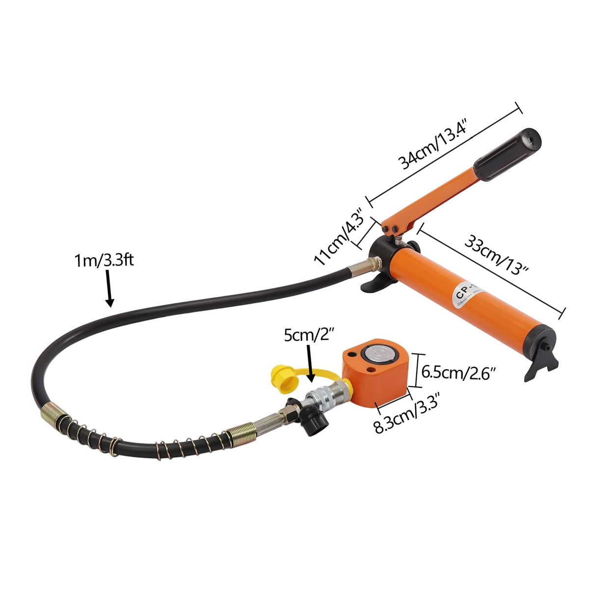 High Capacity Hydraulic Hand Pump Kit for Industrial Use - Heavy-Duty, Portable, Efficient Hydraulic System for Machinery, Equipment, and Tool Operation,10t Hydraulic Jack+Cp180