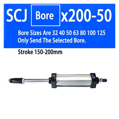 1PCS Adjustable Pneumatic Cylinder SCJ32/40/50/63/80/125mm Bore Air Cylinder Piston Big Thrus 25/50/75/100/200/300mm Stroke(BORE 32mm)
